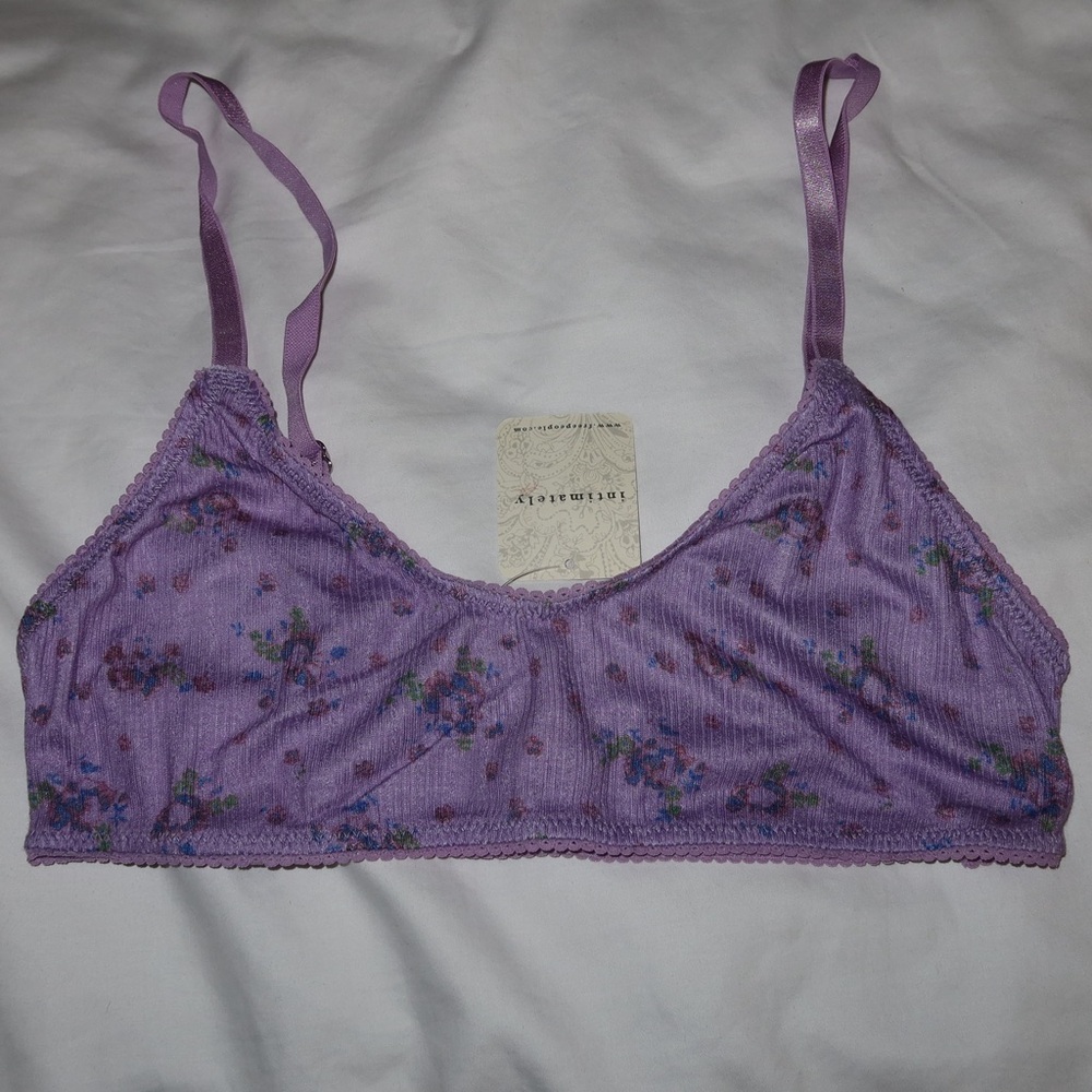 Free People Printed Pointelle Bralette